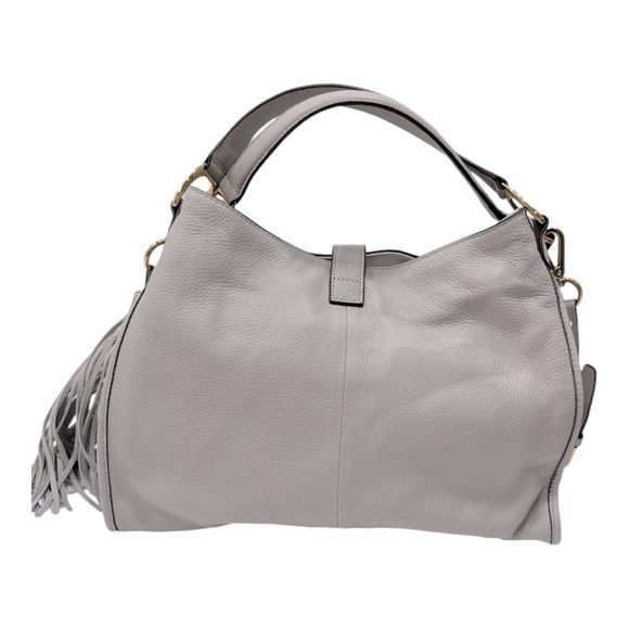 G.I.L.I Light Grey Leather Stirrup Satchel NWOT - Picture 6 of 10